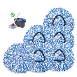 lot 332 image: kCarpoly 6 Pack Spin Mop Heads Replacements Compatible for O ceda RinseClean 2 Tank System, Microfiber Mop Refills Head for 4.33in Core,Easy to Replace and Deep Cleaning - Retail $2,201