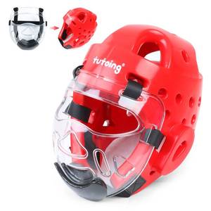 lot 337 image: Tutoing Kids Adults Taekwondo Helmet Karate Headgear with Removable PC Face Shield Eva High-Density Foam Multiple Vents for Sparring Grappling Muay Thai Kickboxing MMA Karate Taekwondo Training - Retail $40