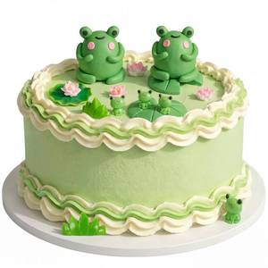 lot 343 image: 24 Pcs Frog Cake Topper Frog Cake Decorations Lotus Flowers Lotus leaf Little Grass Cute Miniature Figurines for Birthday Garden Party Decorations Rainforest Themed Party Favors Supplies - Retail $16