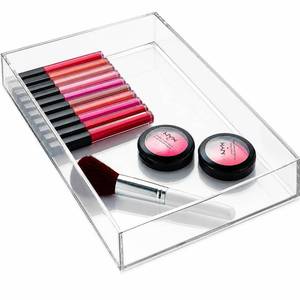 lot 378 image: iDesign Clear Drawer Organizer, DAMAGED CORNER SEE PHOTOS - Retail $10
