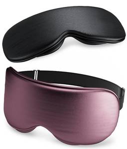 lot 392 image: Silk Sleep Mask for Women & Men - 2 Pack Eye Masks for Sleep, 100% Blackout Sleeping Mask, 3D Zero Pressure Side Sleeper Night Blindfold Eye Cover for Travel Nap Couple (Black & Purple)