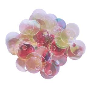 lot 398 image: Zhiheng Around 800pcs Large Hole Sequin Glitter Spangle Paillettes Round Flat Sequins Diameter 2cm PVC Confetti DIY Wedding Dress Scrapbooking Sewing Accessories (Transparent) - Retail $9