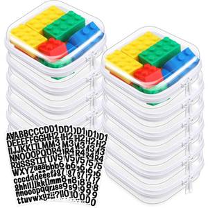 lot 409 image: Qiyaz 10 Pcs Clear Hard Zipper Case Plastic Zipper Pouch with 5 Sheets Alphabet Stickers Double Toy Storage Organizer Makeup Case for Travel Building Blocks Puzzles Cosmetic(5 x 5 x 2) - Retail $39