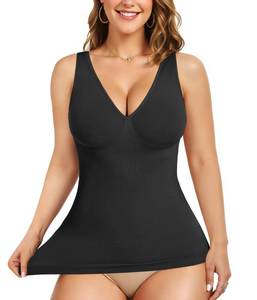 lot 424 image: Gotoly Shapewear for Women Compression Tank Tops Tummy Control Body Shaper Seamless Workout V-Neck Camisole Cami Tops(Black,Large) - Retail $24