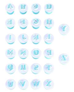 lot 444 image: Nuoda Alphabet Letters, 26pcs Uppercase Letters Fondant Cake Biscuit Mold,Cake Decorating Tools, Cookie Stamp Impress,Embosser Cutter, DIY Sugar Craft Cookies Plunger-Plastic (Uppercase Letters) - Retail $14