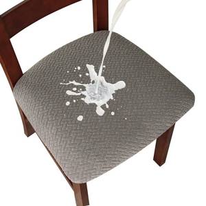 lot 446 image: Genina Waterproof Seat Covers for Dining Room Chairs Covers Dining Chair seat Covers Kitchen Chair Covers slipcovers (Grey, 6 Pcs) - Retail $38