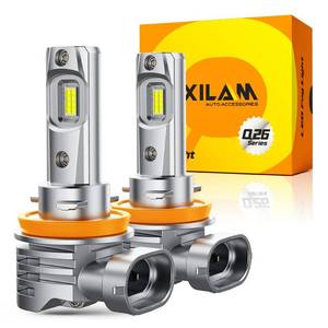 lot 447 image: OXILAM H11 LED Light Bulbs, 1100% Ultra Bright 6500K Cool White, Fanless H8 H9 Light Bulb, 11 Mini Size, CANbus Ready No Flicker, Pack of 2 - Retail $23