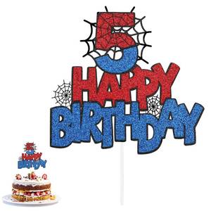 lot 454 image: Spider Birthday Cake Topper, Double-Sided Spider Cake Topper Decorations Birthday Cakes Decorations for Boys Girls(Number 5) - Retail $3,967