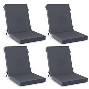 lot 458 image: Summsun 4 Pack High Back Outdoor Chair Cushions, Water Resistant Patio Seat Cushion Set with Ties, Removable Covers, Non-Slip Bottom for Garden Lawn Patio Furniture, 44 x 20 Inch, Dark Grey - Retail $160
