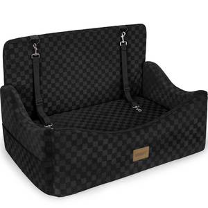 lot 464 image: JOEJOY Dog Car Seat for MediumLarge Dogs - Reversible Dual-Sided Travel Dog Car Bed with Memory Foam, Washable Pet Booster Seat for Do gs up to 55 lbs or 2 Small Dogs, 2 Safety Leashes, Black - Retail $64