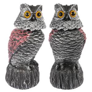 lot 475 image: Owl Decoys to Scare Birds Away, 2 Pack BobbleHead Fake Owls Plastic Scarecrow Bird Deterrent, Nature Enemy Scarecrow Plastic Owl Statues, Garden Decor Statues for outside, Patio, Lawn, Yard Decoration - Retail $22
