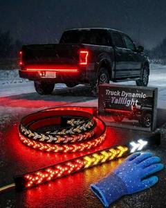 lot 488 image: 60-Inch LED Tailgate Light Bar Strip,2026 Truck Dynamic Taillight with Brake, Turn Signal, Reverse & Strobe Lighting,Weatherproof Arrow Design Turn Signal Flexible Strips,Plug and Play Easy Install - Retail $25