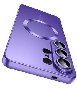 lot 503 image: LEKEVO Magnetic for Samsung Galaxy S26 Ultra Case Compatible with MagSafeBuilt-in Camera Lens Protector Slim Soft Silicone Bumper Shockproof Metallic Luster Cobalt Violet Phone Case, Purple - Retail $13