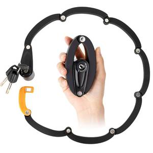 lot 509 image: WOTOW Folding Bike Lock, Heavy Duty Steel Foldable Bike Chain Lock with Mounting Bracket, 35 Unfolding Anti Theft Bicycle Lock with 3 Key for Mountain Road City Bikes Scooter Motorcycle - Retail $33