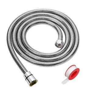 lot 528 image: Blissland Shower Hose, 59 Inches Long Stainless Steel Handheld Shower Head Hose with Brass Insert and Nut - Durable and Flexible - Retail $5