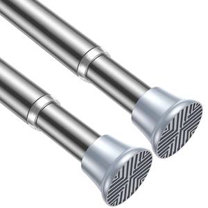 lot 592 image: AIZESI SEE PHOTOS FOR COLORTension Rods, 24-46 Inch, 2 Pack, Stainless Steel, Tension Mounted, Window Treatment - Retail $22