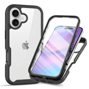 lot 601 image: Eilkmcre for iPhone 17 Case, for iPhone 17 5G Phone Case with Built-in Screen Protector Clear Slim Back Cover Shockproof Rugged Heavy Duty Bumper Full Body Protective Case, Black - Retail $10
