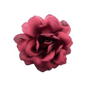 lot 608 image: Large Camellia Satin Fabric Flower Brooch Pins Hairpin for Women,ladies. (Wine red) - Retail $8