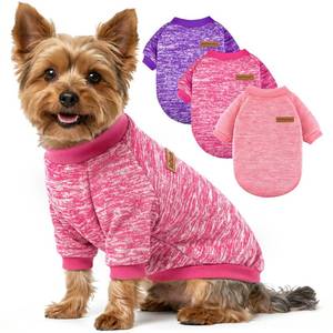 lot 632 image: 3 Pack Dog Sweaters for Small Dogs Girl Boy Winter Fleece Clothes Warm Soft Dog Sweatshirt Outfit for Dogs Cats Pet Apparel - Retail $15