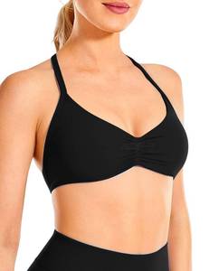 lot 648 image: ASERAY Strappy Sports Bras for Women Workout Padded Wireless Halter Gym Yoga Womens Sports Bras with Removable Cups Black Large - Retail $3,332