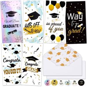 lot 654 image: Cardkiss 24 Pack Graduation Cards, Graduation Money Holder 2026 with Envelopes and Stickers, 6 Designs, Printed Message Inside - Retail $2,665