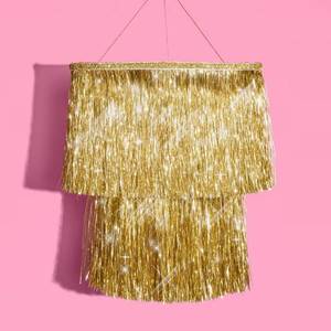lot 688 image: xo, Fetti Gold Fringe Tinsel Chandelier  16  Bachelorette Party Decorations, Birthday Photo Booth Supplies, New Years Eve Decor, HBD - Retail $23