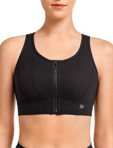 lot 693 image: Yvette Front Closure High Impact Sports Bra for Women,Black,M - Retail $38