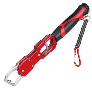 lot 700 image: Ghosthorn 12 Aluminum Alloy Fish Lip Gripper with Scale-40lbs Saltwater Fishing Grabber Tool, 360° Swivel Non-Slip Handle, Corrosion-Resistant Fish Holder for Caught Fish, Fish Control Tackle (Red) - Retail $4,835