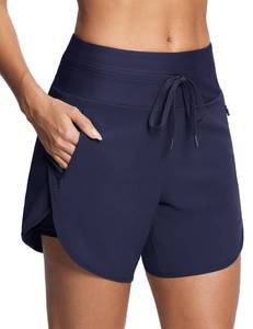 lot 701 image: ISEEGZ Womens 5.5 Swim Shorts High Waisted Board Shorts with Pockets Quick Dry UPF 50 Beach Shorts with Liner Navy XXL - Retail $18