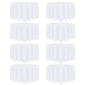 lot 707 image: Heneger 8 Packs 108 Inch White Round Tablecloth - Retail $73