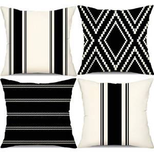 lot 712 image: DFXSZ Outdoor Pillow Covers 16x16 Inch Set of 4 Waterproof Modern Geometry Throw Pillows Outdoor Summer Waterproof Decor for Patio Funiture Garden Polyester Cushion Covers 013F