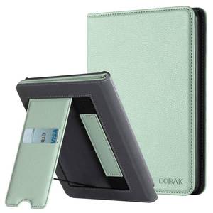 lot 723 image: CoBak Case for 6.8 Kindle Paperwhite 11th Gen 2021- Smart Cover with Auto Sleep Wake Feature, Lightweight, Slim, PU Leather, Sage - Retail $19