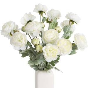lot 737 image: IPOPU White Peonies 6pcs White Artificial Ranunculus Flowers18Heads Faux Peonies 20.47 White Fake Flowers for Floral Arrangements Wedding Decorations for Home Decor Indoor - Retail $17
