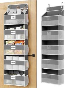 lot 743 image: Optish Over The Door Organizer Hanging, 5 Shelf Behind The Doors Storage, Pantry Door Organizer, Closet Organizers for Bedroom and Nursery (Dark Grey) - Retail $13
