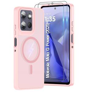 lot 784 image: Pilaru Magnetic for Motorola Moto G Power 5G 2025 Case for Moto G Power 5G 2026 Translucent Matte Slim - Shockproof Non Slip Anti-Fingerprint Hard Rugged Protective for gpower 5g 20252026 Pink - Retail $13