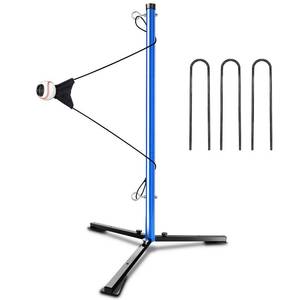 lot 799 image: PLAYAPUT Youth Baseball Swing Trainer with Auto-Reset, Adjustable Ball Height Hitting Trainer with Real Ball, Stable Triangle Base, Softball Swing Trainer Solo Practice Improve Accuracy & Power - Retail $46