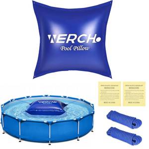 lot 803 image: Pool Pillow for Above Ground Pool, 4 x 4 FT Pool Pillow for Winterizing Ultra Thick & Cold-Resistant 0.5mm PVC Material Pools Winterizing Kit��2x16FT Rope�� - Retail $26