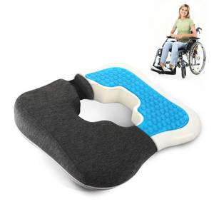 lot 813 image: Gel Wheelchair Cushions for BedSores Prevention,Bed Sore Pad Cushion for Butt - Pain Relief for Long Sitting & Relieve Sciatica, Back, Tailbone, Pressure Sore and Ulcer Pain for Pregnant and Elderly - Retail $40