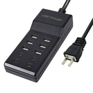 lot 834 image: Wyssay USB Charger,50W USB Charging Station with 10-Port (6 USB-A Port & 4 USB-C Port) Compatible with iPhone 1514131211X876 Phones, Watch,Tablets, Smartphones Black - Retail $16
