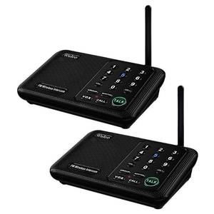 lot 851 image: Wuloo Intercoms Wireless for Home 1 Mile (5280 Feet) Range 10 - Channel, Wireless Home Intercom System for House Business Office, Room to Room Intercom, Home Communication System (2 Packs, Black) - Retail $50
