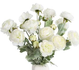 lot 861 image: IPOPU White Peonies 6pcs White Artificial Ranunculus Flowers18Heads Faux Peonies 20.47 White Fake Flowers for Floral Arrangements Wedding Decorations for Home Decor Indoor - Retail $17