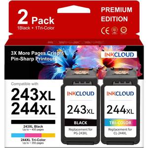 lot 864 image: 243XL 244XL Replacement for Canon 243 244 XL Ink Cartridges Black Color - Retail $26