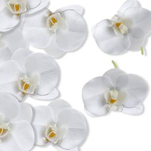 lot 885 image: LARDUX Fake Flower Heads -Pack of 20 Artificial Orchid Heads Faux Butterfly Flower Head Bulk for DIY Wedding Crafts Party Centerpieces Home Decor -White - Retail $15