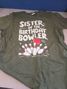 lot 886 image: Birthday Bowler Bowling birthday party Birthday Bowling T-Shirt XL - Retail $20