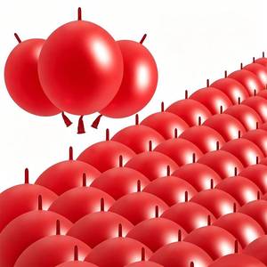 lot 909 image: 6 Inch Red Link Balloons,100 Pcs Latex Linking Balloons for Arches Chains Balloon Wall, Quick Link Balloon for Birthday Wedding Baby Shower Christmas Halloween Party Festival Decorations - Retail $8
