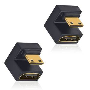 lot 913 image: Duttek Portable Monitor 180 Degree Mini HDMI to HDMI Adapter 8K 48Gbps, U-Shaped Down Angle Mini HDMI Male to HDMI Female Extender Converter for Laptop and Tablet (2 Pack) - Retail $10