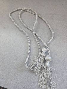 lot 914 image: Graduation Honor Cord, Silver Cord with Tassels for Grad Days and Graduation Students (Silver) - Retail $6