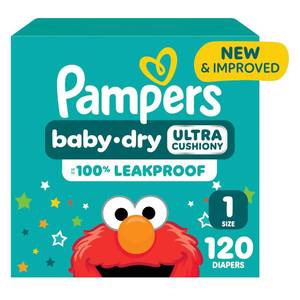 lot 915 image: Pampers Diapers - Baby Dry - Size 1, 120 Count, Absorbent Disposable Infant Diaper (Packaging May Vary) - Retail $30