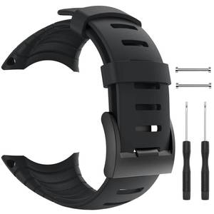 lot 920 image: patrohoo Bands for Suunto Core Strap, Rubber Replacement Watch band for Suunto Core SS014993000,black - Retail $12