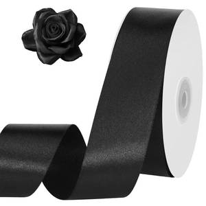 lot 931 image: woric 120 Yards Black Ribbon 1-12 Inch Black Satin Ribbon for Gift Wrapping Flower Bouquet Bows Making Streamers Party Fathers Day Graduation Decorations - Retail $10